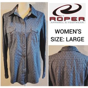 ROPER Long-Sleeve Button Down Western Shirt - Women's Size L